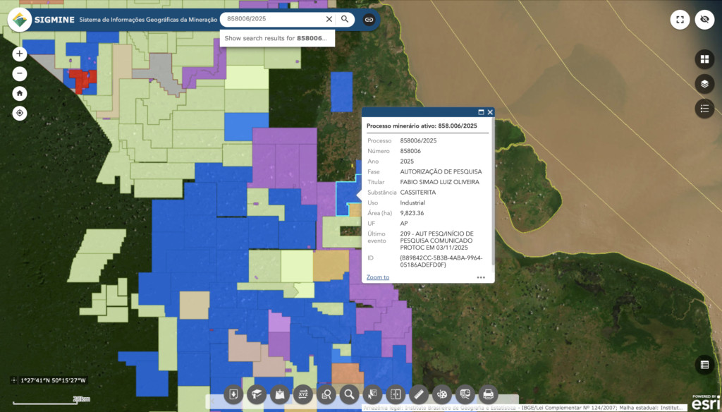 Amapa District Gold & Cassiterite Project